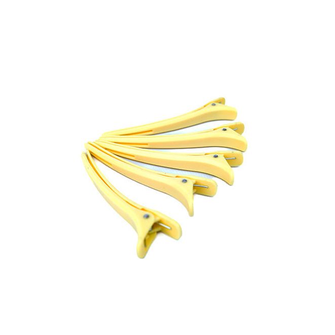 Professional Hair Sectioning Clip 12cm Yellow - Ideal for Hair Extension Application and Hair Styling, 1 Piece
