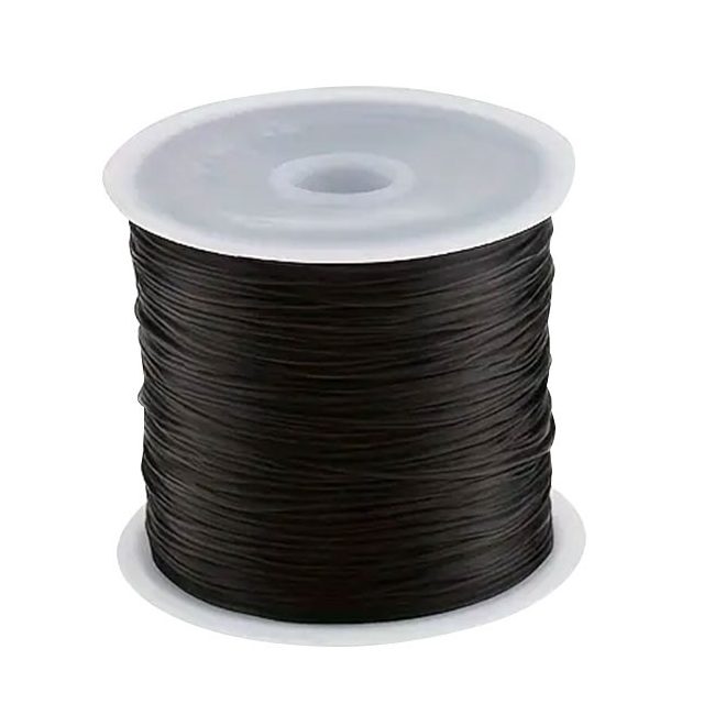 Professional Elastic Thread for Hair Extensions Black 60m - Strong Stretch Sewing Cord Ideal for Professional Weaving and Securing Hair Extensions