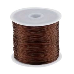   Professional Elastic Thread for Hair Extensions Brown 60m - Strong Stretch Sewing Cord Ideal for Professional Weaving and Securing Hair Extensions