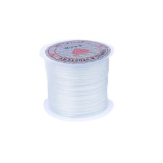   Professional Elastic Thread for Hair Extensions White 60m - Strong Stretch Sewing Cord Ideal for Professional Weaving and Securing Hair Extensions