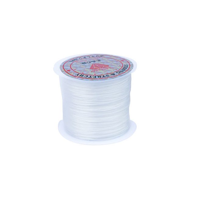 Professional Elastic Thread for Hair Extensions White 60m - Strong Stretch Sewing Cord Ideal for Professional Weaving and Securing Hair Extensions