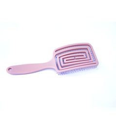   Professional Labyrinth Hair Brush Pink - Flexible Detangling Brush with Unique Vent Design for Smooth Styling and All Hair Types