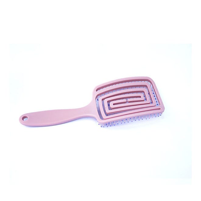 Professional Labyrinth Hair Brush Pink - Flexible Detangling Brush with Unique Vent Design for Smooth Styling and All Hair Types