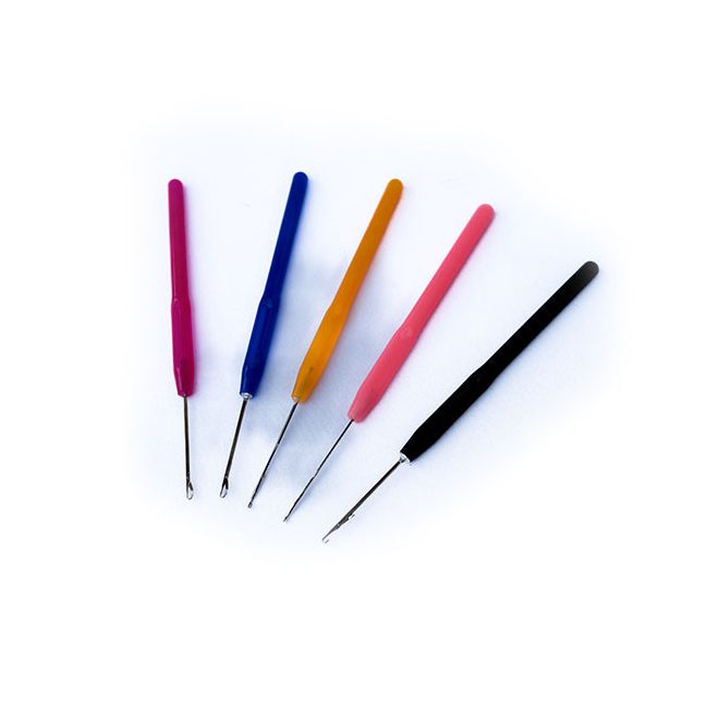 Professional Micro Ring Loop Needle for I-Tip Hair Extensions - Colorful Plastic Handle Tool for Easy Hair Extension Application 1 Piece