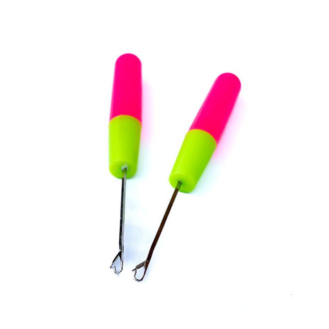 Professional Hair Loop Hook Needle - For Hair Braiding, Dreadlock - Rasta - Styling and Hair Extension Application, Neon Handle, 1 Piece