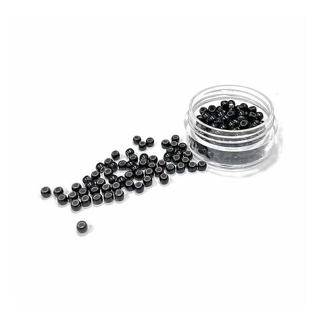 Nano Rings Silicone Lined for I-TIP Hair Extension Black 100pcs