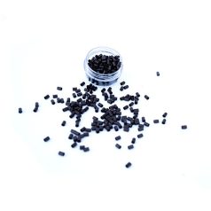   Silicone-Lined Aluminium Mini Tubes Without Flange for Hair Extensions Dark Brown 100pcs 3x3x5mm #3 - Secure Micro Ring Fitting
