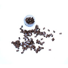   Flanged Silicone-Free Copper Micro Tubes for Hair Extensions Light Brown 100pcs #11 - 4mm Length, 2.4mm Inner Diameter, 3mm Outer Diameter