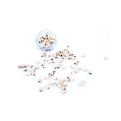   Flanged Silicone-Free Copper Micro Tubes for Hair Extensions Medium Blonde 100pcs #6 - 4mm Length, 2.4mm Inner Diameter, 3mm Outer Diameter
