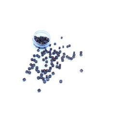   Silicone-Lined Micro Rings for Hair Extensions Medium Brown 100pcs #5 - 4mm Length, 2.4mm Inner Diameter, 6mm Outer Diameter 5030