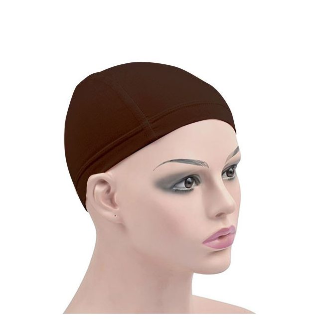 Dream Deluxe Wig Cap, Medium Brown - Elastic Nylon Mesh Wig Cap for Secure and Comfortable Wig Fitting, 2 Pieces