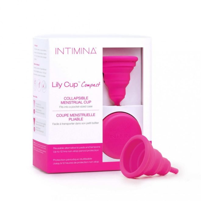 Intimina Lily Cup™ Compact Menstrual Cup Size B - Collapsible, Reusable Medical-Grade Silicone Period Cup for Light to Medium Flow