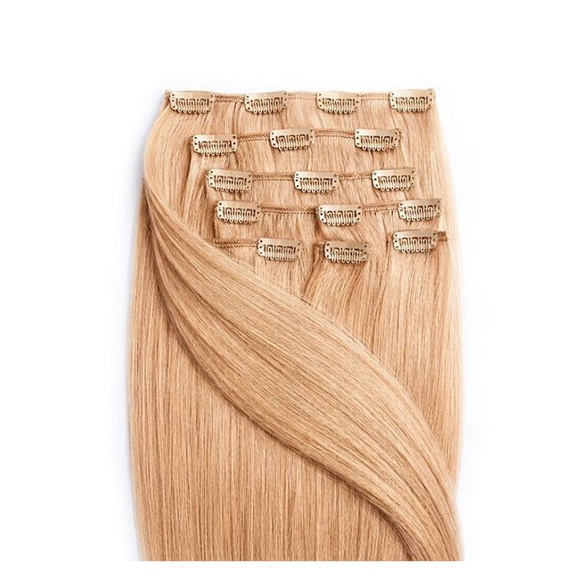 Clip-In Human Hair Extension Classic Ash Blonde 40cm Color #24 - HairExtensionShop.ie