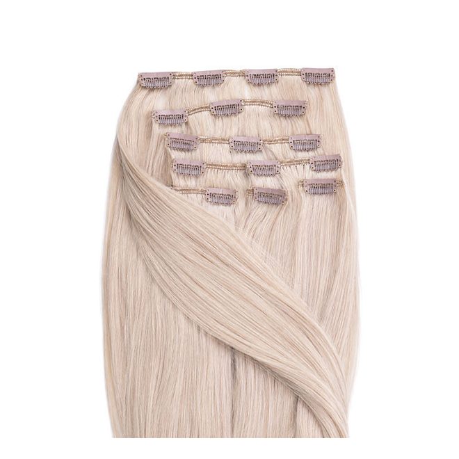 Clip-In Human Hair Extension Classic Bleach Blonde 40cm Color #613 - HairExtensionShop.ie
