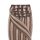Clip-In Human Hair Extension Classic Highlighted Medium Brown-Light Bleach Blonde 40cm Color #6/60 - HairExtensionShop.ie