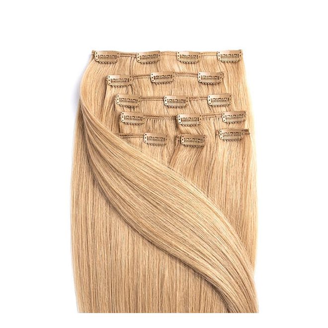 Clip-In Human Hair Extension Classic Light Golden Blonde 50cm Color #18 - HairExtensionShop.ie