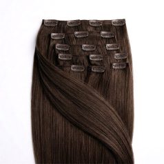 Clip-In Human Hair Extension Classic Natural Brown 50cm Color #2 - HairExtensionShop.ie