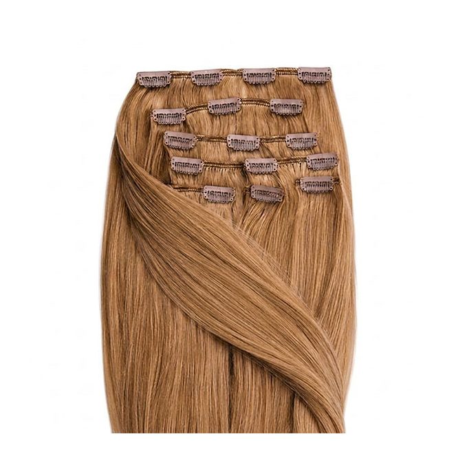 Clip-In Human Hair Extension Classic Golden Brown 60cm Color #10 - HairExtensionShop.ie