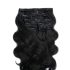 Clip-In Human Hair Extension Classic Body Wave Jet Black 40cm Color #1 - HairExtensionShop.ie