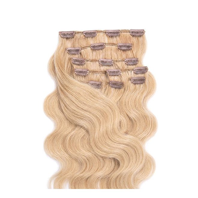 Clip-In Human Hair Extension Classic Body Wave Golden Blonde 40cm Color #16 - HairExtensionShop.ie