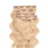 Clip-In Human Hair Extension Classic Body Wave Light Bleach Blonde 40cm Color #60 - HairExtensionShop.ie