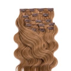 Clip-In Human Hair Extension Classic Body Wave Dark Blonde 60cm Color #12 - HairExtensionShop.ie