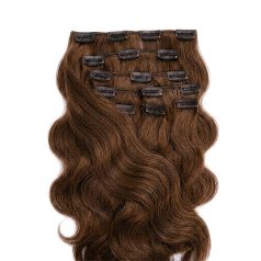 Clip-In Human Hair Extension Classic Body Wave Medium Brown 60cm Color #6 - HairExtensionShop.ie