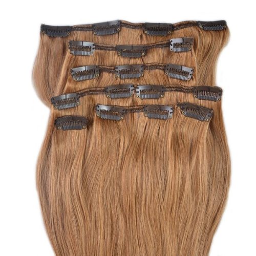 Clip In Hair Extension Golden Brown 40cm (Color #10)