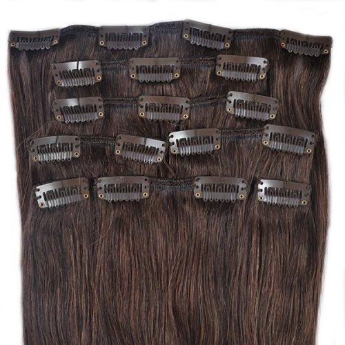 Clip In Hair Extension Natural Brown 40cm (Color #2)