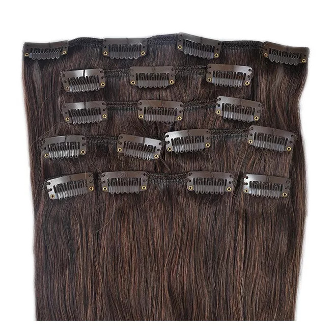 Clip In Hair Extension Natural Brown 40cm (Color #2)