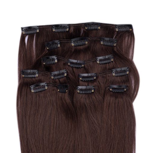 Clip In Hair Extension Dark Brown 40cm (Color #4)