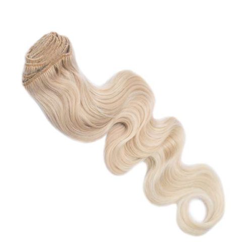 Clip In Hair Extension Body Wave Light Bleach Blonde 40cm (Color #60)