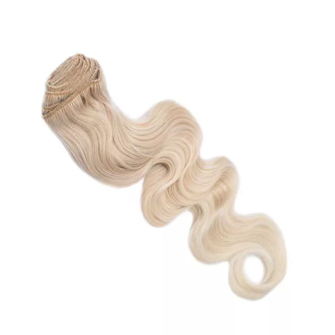 Clip In Hair Extension Body Wave Light Bleach Blonde 40cm (Color #60)