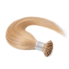   I-Tip Micro Ring Human Hair Extensions Piano Balayage Golden Blonde to Bleach Blonde 50cm – Classic 7A, Color #12B/18C/613