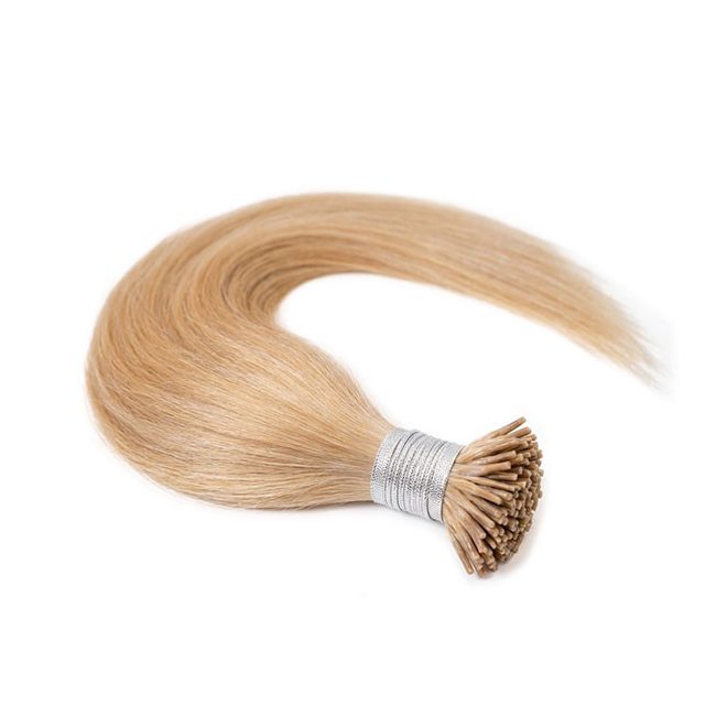 I-Tip Micro Ring Human Hair Extensions Piano Balayage Golden Blonde to Bleach Blonde 50cm – Classic 7A, Color #12B/18C/613