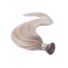   I-Tip Micro Ring Human Hair Extensions Piano Balayage Light Brown / Platinum Blonde 50cm – Classic 7A, Color #B7T-60A