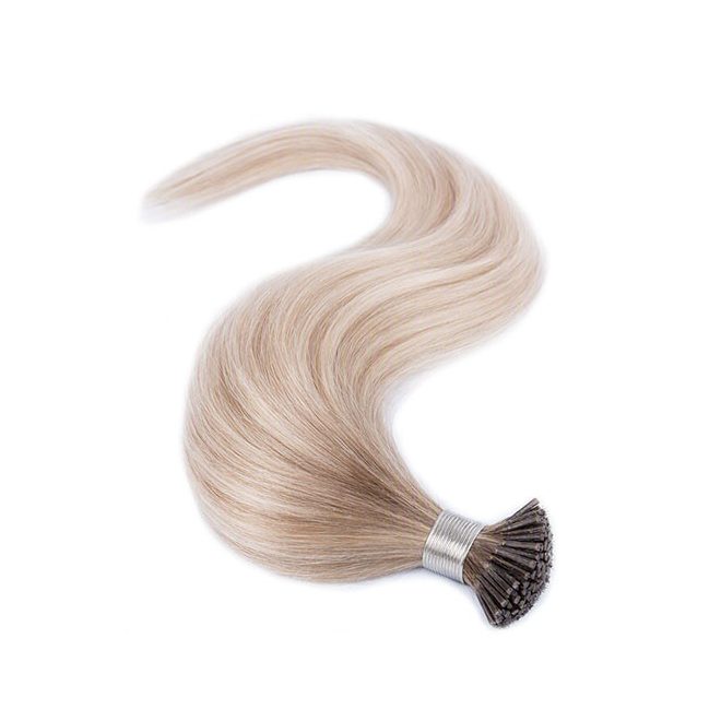 I-Tip Micro Ring Human Hair Extensions Piano Balayage Light Blonde Brown 50cm – Classic 7A, Color #T8-P18-60