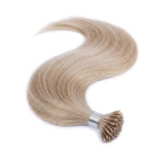   I-Tip Micro Ring Human Hair Extensions Piano Balayage Light Ashy Blonde with Brown Tones 60cm – Classic 7A, Color #18LIGHT-ICEWHITE