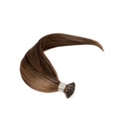   I-Tip Micro Ring Human Hair Extensions Piano Balayage Brown Shade 60cm – Classic 7A, Color #4/8