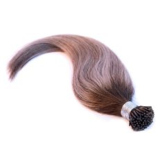   I-Tip Micro Ring Human Hair Extensions Balayage Golden Blonde to Brown 60cm – Classic 7A, Color #4T8/18C