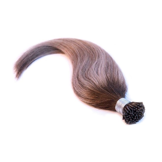 I-Tip Micro Ring Human Hair Extensions Balayage Golden Blonde to Brown 60cm – Classic 7A, Color #4T8/18C