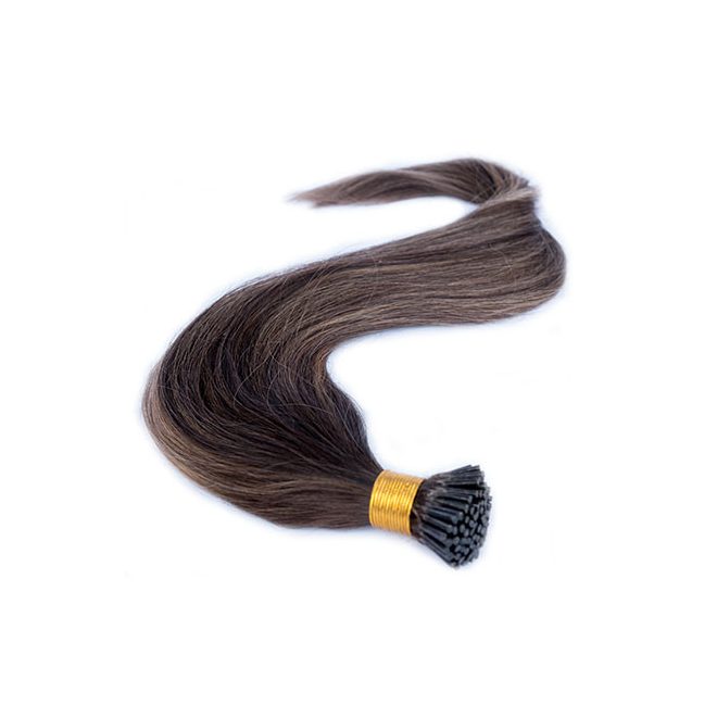 Micro Ring Hair Extension Piano Balayage Dark Medium Brown 50cm (R3-3T5)