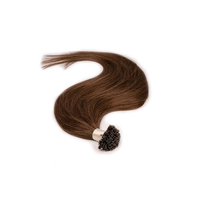 U-Tip Keratin Bond Hair Extension Classic Medium Brown 40cm (Color #6) – U-Tip Keratin Bond Hair Extension – HairExtensionShop.ie