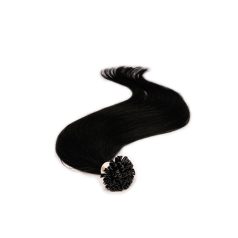 U-Tip Keratin Bond Hair Extension Classic Jet Black 50cm (Color #1) – U-Tip Keratin Bond Hair Extension – HairExtensionShop.ie