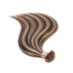 U-Tip Keratin Bond Hair Extension Classic Highlighted Medium Brown-Light Bleach Blonde 60cm (Color #6/60) – U-Tip Keratin Bond Hair Extension – HairExtensionShop.ie