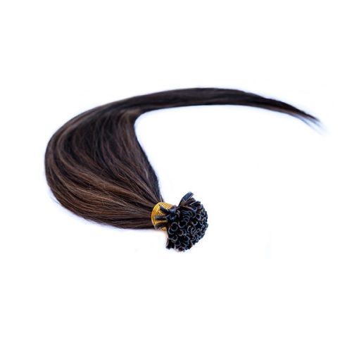 U-TIP Hair Extension Piano Balayage Brown Shade 50cm (Color #4/8 Pian)