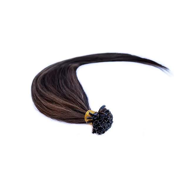 U-TIP Hair Extension Piano Balayage Brown Shade 50cm (Color #4/8 Pian)