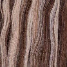   Remy Weft Hair Extension Highlighted Medium Brown-Light Bleach Blonde 50cm (Color #6/60)
