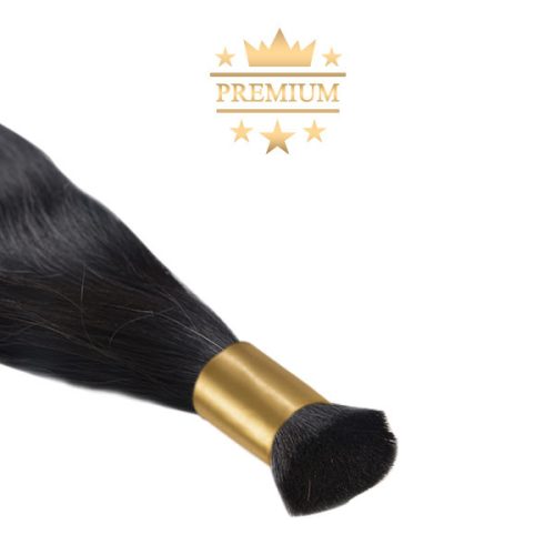 Premium Bulk Hair Extension Natural Black Double Drawn 50cm (Color #1b)