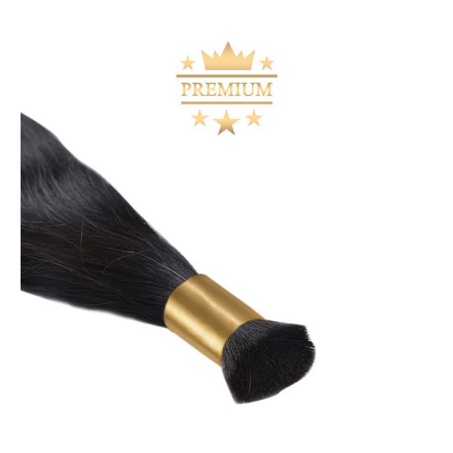 Premium Bulk Hair Extension Natural Black Double Drawn 50cm (Color #1b)